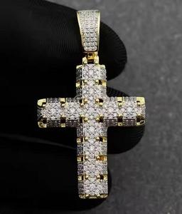 Export Quality Hip Hop Iced Pendant Necklace <b>Men</b> Zircon Bling Jewelry Gold Plated Luxury Finish Party Available Sale - Product Image 3