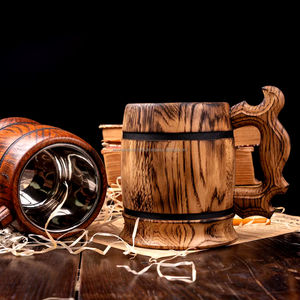 Taza de café redonda de madera, taza nórdica de viaje al aire libre de madera, tazas de café - Product Image 1