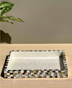 Bandeja de servir de nácar, 3 piezas, diseños de lujo, artesanía de la mejor calidad, bandeja decorativa para servir aperitivos - Product Image 5