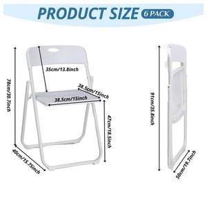 6 Pack Commercial-Grade Plastic Folding Chairs Portable and Stackable for Indoor and Outdoor Events Home Partys and Picnics - Product Image 1