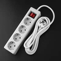 Prise de courant européenne 3 voies avec interrupteur LED, prise pop 10A ABS 3 prises CE pour