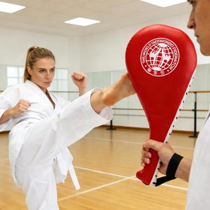 Custom Printed PU Leather Floppy Mitts for Karate Jiu-Jitsu Judo Kick Boxing Taekwondo-<b>Hand</b> Martial Equipment OEM ODM Service - Product Image 4
