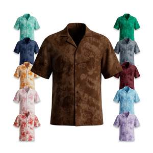 Camisa de Vestir de Manga Corta con Estampado Tie-Dye Personalizado de Alta Calidad, Estilo Urbano, Casual, para Verano, con Botones, para la Playa, para Fiestas - Product Image 1