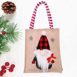 Sac fourre-tout de Noël personnalisé de haute qualité en coton, style Père Noël, motif uni, promotion Inde - Product Image 6