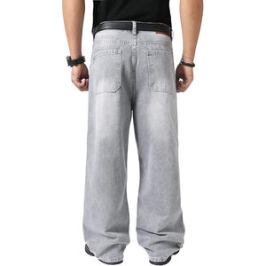 Jeans Anchos de Mezclilla para Hombre, Unisex, Estilo Urbano, Ligeros, Transpirables, de Primavera, Corte Recto, Azul - Product Image 4