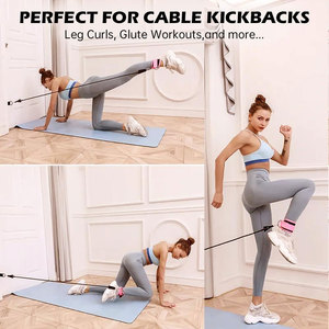 Pink Nylon <b>Ankle</b> Straps With Metal Ring For Fitness Exercise Comfortable Elastic <b>Support</b> All Seasons Use - Product Image 3