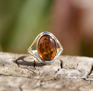 Bague en ambre baltique naturel, argent sterling 925, bague faite à la main, ambre taillé ovale, bijoux en argent, fournisseur en gros - Product Image 3