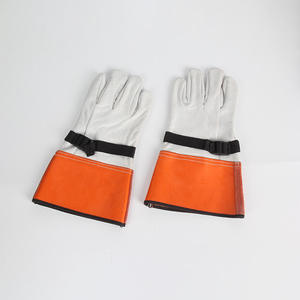 Gants de soudage en cuir avec manchette orange et sangle noire pour soudage à l'arc, gants de soudage en cuir de deuxième couche - Product Image 5