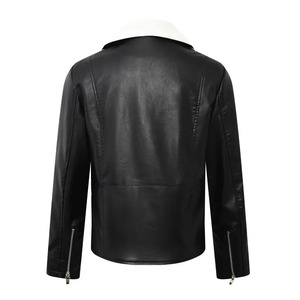 Veste en cuir 100% pour homme, style moderne, zippée, coupe-vent, printemps automne, décontractée - Product Image 3