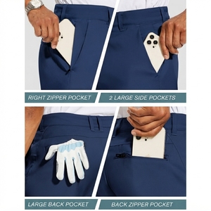 Pantalones Cortos de Golf Personalizados para Hombre, Casuales, de Tela Elástica, Ligeros, de Secado Rápido, Transpirables, Ecológicos, de Color Sólido, a Bajo Precio - Product Image 6
