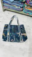 Bolso Tote de Terciopelo Naranja con Estampado Bohemio para Mujer, Marca Le Souvenirs, Diseño Animal, para Compras y Viajes, Cierre Personalizado
