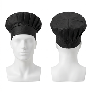 Gorro de Chef Profesional de Polialgodón Blanco de 240 GSM, Gorro de Cocina Resistente con Correa Ajustable, Gorras con Logotipo Personalizado, Protectores de Cabello Bordados - Product Image 4