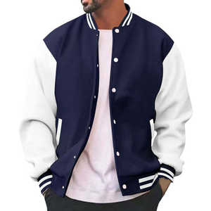 Wholesale Custom Logo Polyester Varsity Jacket For Men Closure Type Button Pockets Letterman College Baseball Bomber Jacket - Product Image 1