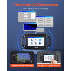 Localizzatore di perdite in tubazioni con touchscreen da 7 pollici, strumento di ispezione per il controllo qualità 1Hz-5000Hz, 2m (6.6FT) per impianti idraulici interrati - Product Image 3