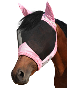 Summer Protection Genuine Leather Fly Mask for Horses Breathable Mesh UV Block Soft Ear/Nose Guard Design Breeches Horse Riding - Product Image 4