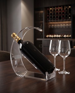 Soporte minimalista de acrílico para botella de vino, soporte de exhibición moderno para encimera para cocina, bar o comedor - Product Image 5