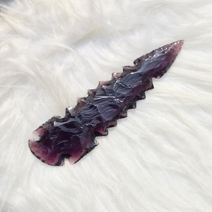 Vente en gros – Pointe de flèche en obsidienne violette de 8 pouces, pierre précieuse de qualité supérieure, nouveau look fantaisie, gravure sculptée, cristal naturel, art Reiki - Product Image 2