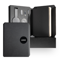 Carnet OEM CARDSILK avec batterie externe, couverture rigide en cuir PU, coffret cadeau, agenda multifonctionnel pour bureau d'entreprise, logo personnalisé