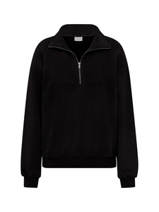 Sweat-shirt en molleton noir pour homme, col montant, coupe ample, pull d'hiver, broderie 3D, 100% coton - Product Image 1