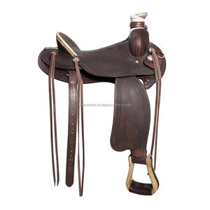 อานหนังแท้แกะสลักด้วยมือพร้อมที่นั่งร้อนเครื่องมืออาน Roping ตะวันตกมาพร้อมชุดหางเสื้อกระบอกอาน - Product Image 3