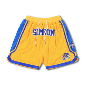 Custom <b>Patch</b> Embroidery Logo Hip Hop Heavy Mesh Basketball <b>Shorts</b> for <b>men</b> and women multi colors <b>short</b> - Product Image 6