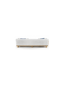 Ensemble de canapés de jardin minimalistes avec coussins en tissu gris et pieds en bois, meubles durables pour appartement haut de gamme - Product Image 5