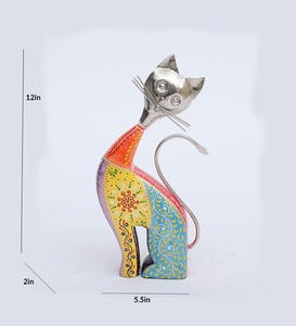 Metal Cat Sculpture <b>Table</b> Decore With Antique Silver Finishing Unique Home <b>Decoration</b> For <b>Table</b> Decore - Product Image 6