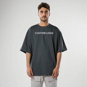 High Quality 240gsm Cotton Custom T Shirt for Men <b>Blank</b> Heavy <b>Weight</b> Oversized Premium T-Shirt with Custom Logo - Cotton Blend - Product Image 1