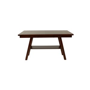 Tavolo da Pranzo Rettangolare con Ripiano, Altezza Bancone, Finitura Noce Scuro, Legno di Gomma - Arredamento per Sala da Pranzo - Product Image 5