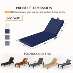 Cuscino per Chaise Longue da Esterno per Campeggio, Riposo o Uso Alberghiero - Solo Cuscino per Seduta con Comodo Supporto per la Schiena - Product Image 3