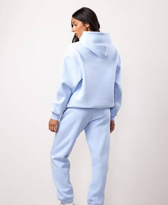 Conjunto de Sudadera y Pantalones de Felpa Suave y Cálida, Holgada y Ligeramente Acampanada, de Mezcla de Algodón, Ideal para Descansar - Product Image 3