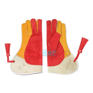 Gant de fauconnerie professionnel en cuir véritable pour homme – Gant de protection extra long et robuste pour l'entraînement des faucons et des aigles - Product Image 1
