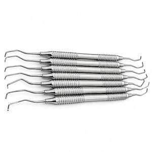 Juego de 7 Curetas Manuales Gracey al por Mayor, de Acero Inoxidable de Alta Calidad, Certificado CE, Herramientas para Remover Cálculos Dentales Periodontales - Product Image 5