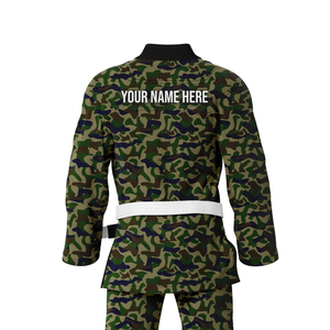 Camouflage BJJ <b>Kimono</b> 100% Pearl Weave Cotton Regular Fit Adult Unisex Martial Arts Wear Digital Print Front Logo UV Protection - Product Image 3