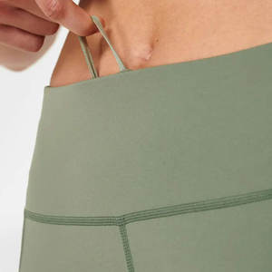 Pantalones de Yoga de Cintura Alta con Bolsillos Laterales, Leggings de Control de Abdomen para Mujer, Elásticos en 4 Direcciones, para Entrenamiento, Gimnasio, Color Verde Salvia - Product Image 6