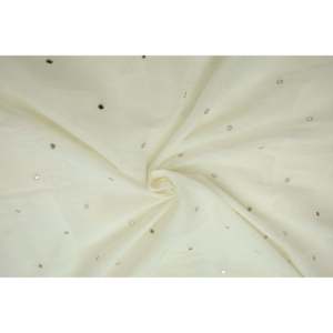 Tissu en soie Chanderi teignable couleur blanc cassé, vendu au mètre, 44 pouces de large, respirant, effet miroir simple TFAB DYE CHANDERI 299 - Product Image 4