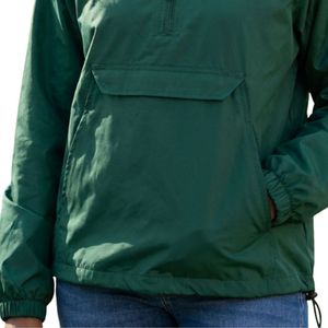 Dark Green Women's Hooded Windbreaker Pullover with <b>Pink</b> Letter Print Lightweight Long Sleeve Casual Outdoor <b>Jacket</b> Comfortable - Product Image 4