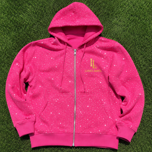 Sweat à capuche zippé rose pour femme avec strass, style personnalisé, sweat-shirt à capuche entièrement zippé, streetwear décontracté, sweat à capuche tendance - Product Image 6