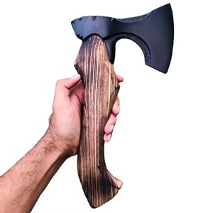 Hacha de Acero con Alto Contenido de Carbono Hecha a Mano y Personalizada, Hacha Vikinga de Grado Industrial con Funda de Cuero Fino para Exteriores - Product Image 1