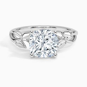 Bague SOJ 027 en argent 925, coupe coussin, motif saule bourgeonnant, solitaire, 2 carats, couleur D, Moissanite VVS1 certifiée GRA, en solde à prix réduit - Product Image 1