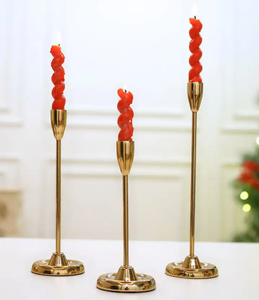 Portavelas de latón a precio económico, 3 piezas en diferentes tamaños, para fiestas de cumpleaños y como portavelas - Product Image 1