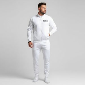Ensemble de survêtements décontractés personnalisés pour hommes, en coton 100% réversible, avec fermeture éclair, pour l'entraînement et le jogging, confortables, deux pièces, pour l'hiver - Product Image 4