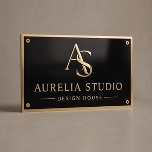 Custom Brass Logo <b>Plaque</b> Personalized Business Name Sign <b>Engraved</b> Office Name Plate Solid Brass Company Sign Professional Door - Product Image 5