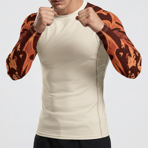 Men's Rash Guard Sports <b>Compression</b> <b>Shirt</b> Custom Printing Factory Direct Long Sleeve Rash Guard - Product Image 4