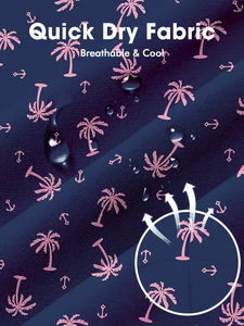 Shorts de bain pour homme en polyester/coton bleu marine uni, longueur genou, avec poches à cordon rose, séchage rapide, décontractés - Product Image 6
