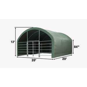 Refugio para Ganado TMG-ST2020L, 20' x 20', Estructura con Recubrimiento en Polvo, Techo de Domo de 12', Cubierta de Tela de PVC Verde de 17 oz - Product Image 3