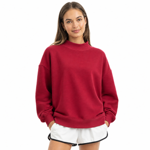 Compre Sudadera Premium de Cuello Alto para Mujer, Estilo Oversize, Informal, Relajada, de Manga Larga, Diseño para Uso Diario, Cómoda, Estilo Urbano - Product Image 2