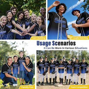 Wholesale Custom Adult Softball & Baseball Jerseys 100% Polyester Printed Breathable Moisture-Wicking Customizable Team Jerseys - Product Image 2