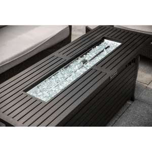 Tavolo con Braciere a Gas Propano in Alluminio da 57 Pollici, 50000 BTU, Coperchio in Vetro, Elegante Caminetto per Esterni - Product Image 6