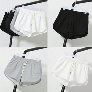 Shorts Deportivos Casuales de Felpa para Mujer, Cintura Alta, Cordón Ajustable, Dobladillo Tipo Delfín, Varios Colores - Product Image 6
